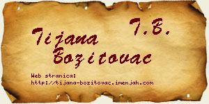 Tijana Bozitovac vizit kartica
